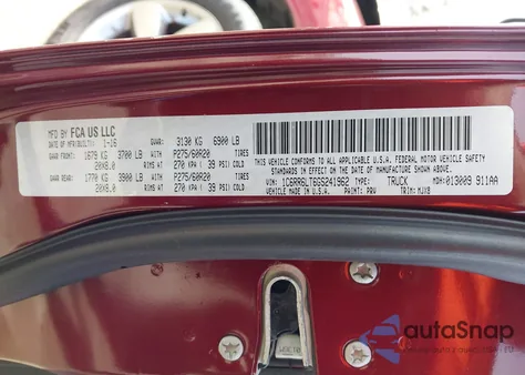 2016 Ram 1500 Big Horn from USA, damaged, VIN 1C6RR6LT6GS241962